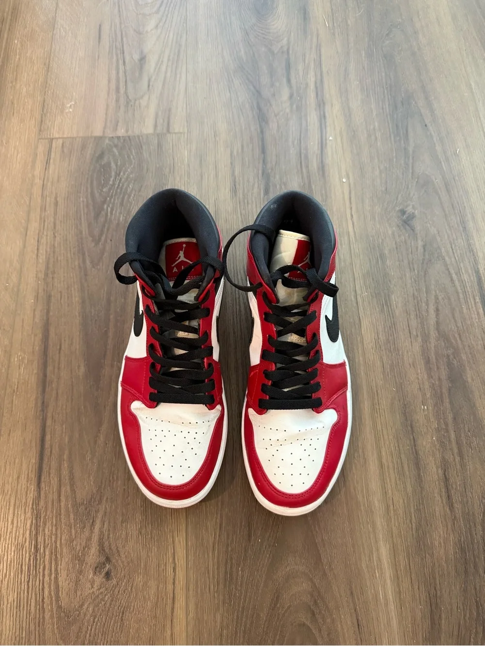 Nike Mid-Top Sneakers in Red, White & Black